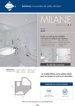 Salle de bain monobloc médicalisée pour établissements de santé | MILANE