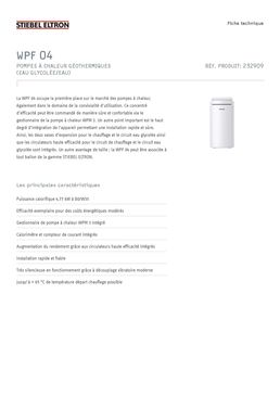 Pompe à chaleur eau glycolée/eau pour installations intérieures | WPF 07-10-13-16