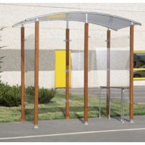 Abri fumeur isolé - Pieds bois exotique