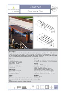 Banquette urbaine | Banquette Bios en bois et acier pour aménagements extérieurs