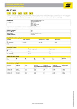 Electrode pour aciers au Mn et aciers difficilement soudables | OK 67.45