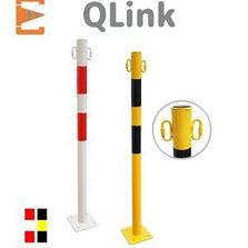 Poteaux de balisage métal à fixer par platine avec 2 maillons rapides soudés | PMP50