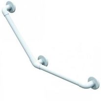 Barres d’appui PVC Lisses pour sanitaire PMR - Barre coudée 135° 300 x 300 mm | 11905WH