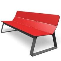 Banc public en acier galvanisé et HPL pour agencements urbains | SUPERFLY 117.0502