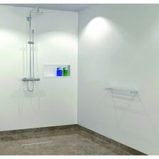 Douche de plain-pied étanche avec revêtement sol souple | Linodouche