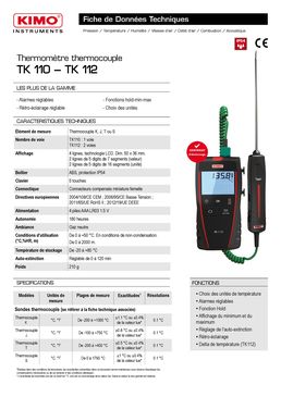 Thermomètre thermocouple | TK 110 - TK 112