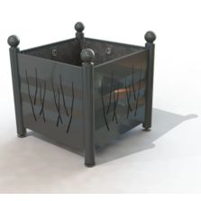 Jardinière de ville Arcachon - Tête boule peint & métal