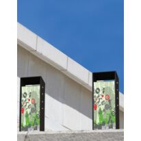 Borne de voirie | Borne Graph en acier avec décor personnalisable