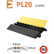 Passe câble modulaire 2 canaux diamètre 90 mm en caoutchouc et PVC | PL20 Réf : PC992