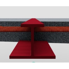 Poutre mixte avec ferraillage traversant | Qucik-Beam