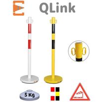 Poteau de balisage en métal avec 2 maillons pour utilisation intérieure et extérieure | Réf PM50