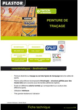 Peinture de traçage pour parquets sportifs | PLASTOR
