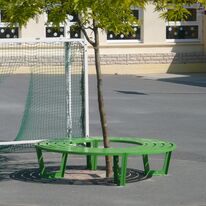 Banc urbain | Banc Pi en acier découpé laser pour aménagement extérieur