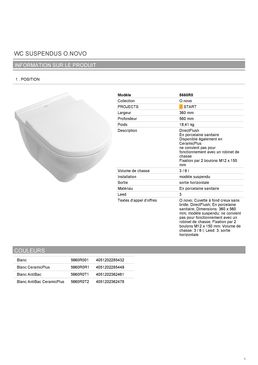 Cuvette WC à bride ouverte à entretien facilité et propreté optimale | O.Novo DirectFlush