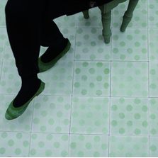 Carreau de ciment à motif pois bicolores | Pois