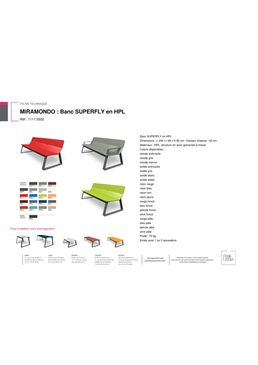Banc public en acier galvanisé et HPL pour agencements urbains | SUPERFLY 117.0502