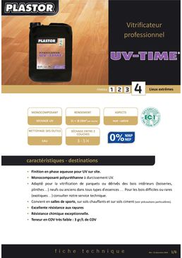 Vitrificateur monocomposant à durcissement UV | UV-TIME