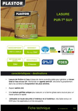 Lasure de finition pour bois | PUR-T SUV