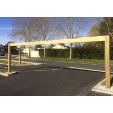 Portique parking limiteur de hauteur bois grande portée