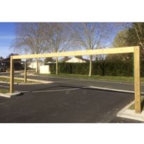 Portique parking limiteur de hauteur bois grande portée