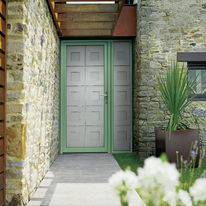 Porte d'entrée vitrée à ouvrant visible | KL-PM Damier 