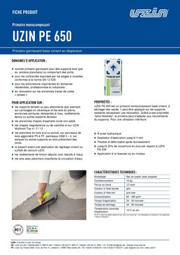 Primaire d'accrochage base ciment mono-composant | UZIN PE 650