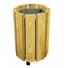 Poubelle de ville ronde en pin Trèves