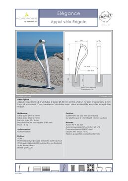 Appui vélo | Appui vélo Régate en acier galvanisé et thermolaqué