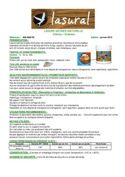 Lasure satinée naturelle pour intérieur et extérieur | Lasural