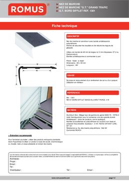 Nez de marches antidérapants en aluminium | Grand Trafic G.T. Bord Sifflet