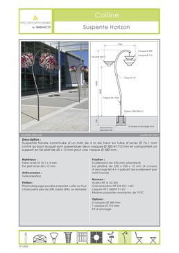 Suspente florale | Suspente Horizon en acier galvanisé pour fleurissement urbain