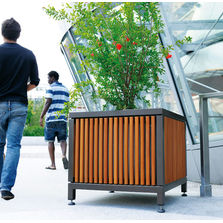 Bac de plantation a parement bois exotique ou frêne | Mazagan bois