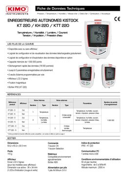 Enregistreurs de température et d’humidité | Kiostock KT 220 / KH 220 / KTT 220   