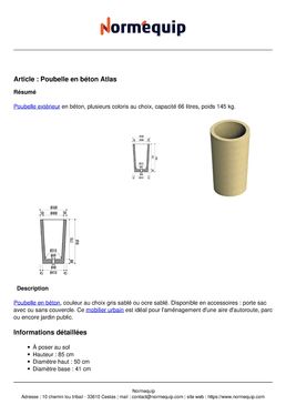 Poubelle en béton Atlas