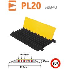 Protège câble modulaire 5 canaux en caoutchouc et PVC | PL20 Réf : PC905