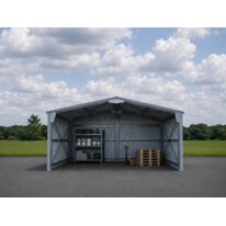 Abri bi-pente en kit - 8x5x3,35m - bardage 2 pignons + 1 long pan