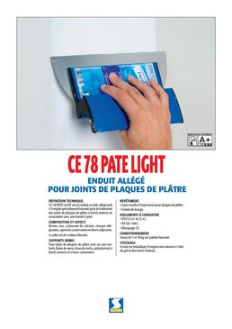 Enduit allégé pour joints de plaques de plâtre | CE 78 PATE LIGHT