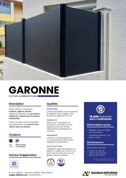Clôture pleine en aluminium | PANNEAU SUR MESURE OU EN KIT