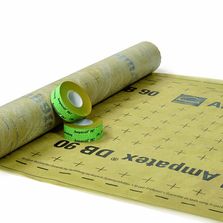 Ampatex DB 90, pare vapeur conforme au DTU 31.2  Inclus Ampacoll INT Pare-vapeur bicouche résistant à la déchirure et couche d’étanchéité à l’air en ﬁbres continues consolidées thermiquement avec couche de remplissage en PP (100% polypropylène).