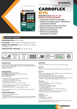 Mortier-colle à double taux de gâchage | CARROFLEX DTG