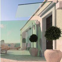 Marquise en verre transparent ou coloré