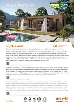 Bardage PVC Matière première 100% recyclée - Faux Claire voie asymétrique