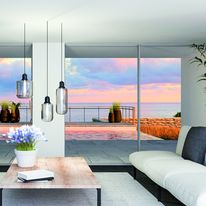 Coulissant mince hautes performances à dormant caché et seuil encastré | Slimpatio 68