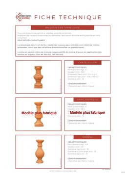 Balustres en terre cuite | Éléments décoratifs pour garde-corps et balustrades