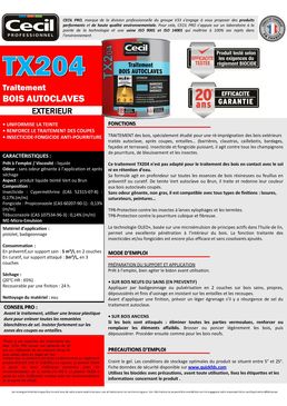 Traitement des coupes de bois extérieurs autoclaves | TX 204