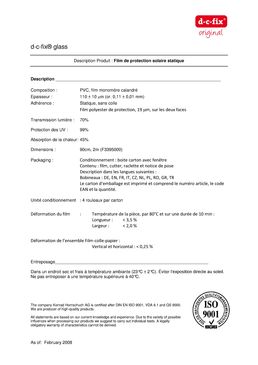 Film solaire statique d-c-fix | F339-5000