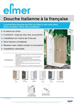 La douche italienne à la française personnalisable et évolutive | ELMER 