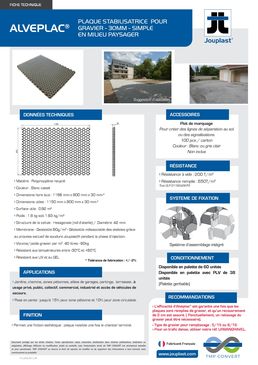 Plaque stabilisatrice de gravier en milieu paysager | ALVEPLAC® de JOUPLAST®