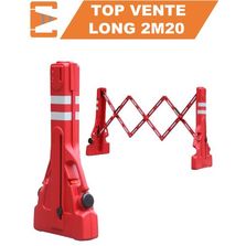Barrière extensible transportable en PVC à lester longueur 2.20 m | BAREXP220