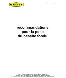 Recommandations pour la pose de basalte fondu
